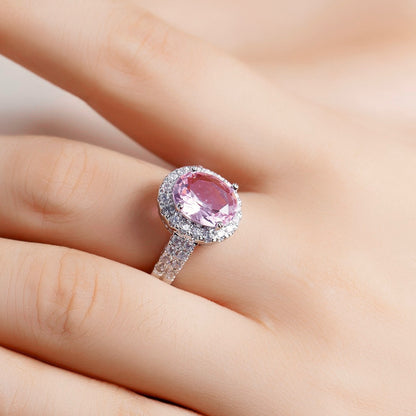 Pink Sapphire Oval Ring