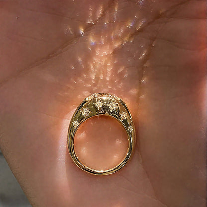Velora Star Diamond Arc Ring