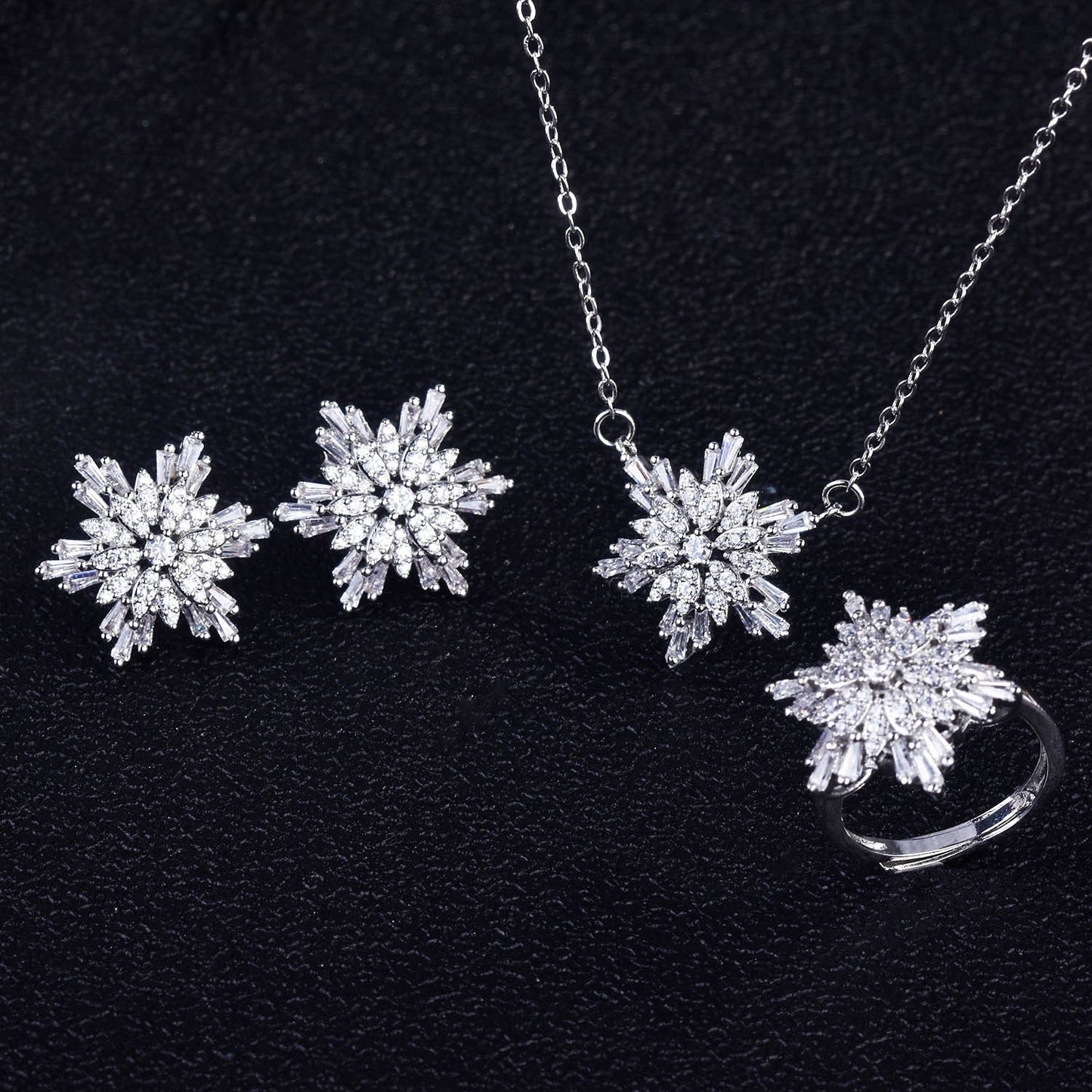 Snowflake Silver-plated Stud Earrings