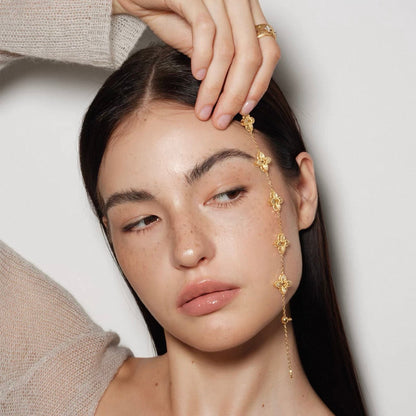 Hollow Clover Brushed Gold Bracelet