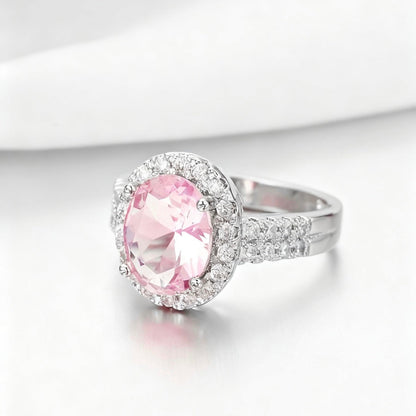 Pink Sapphire Oval Ring