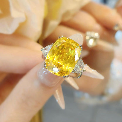 Three Stone Cushion Cut Ring