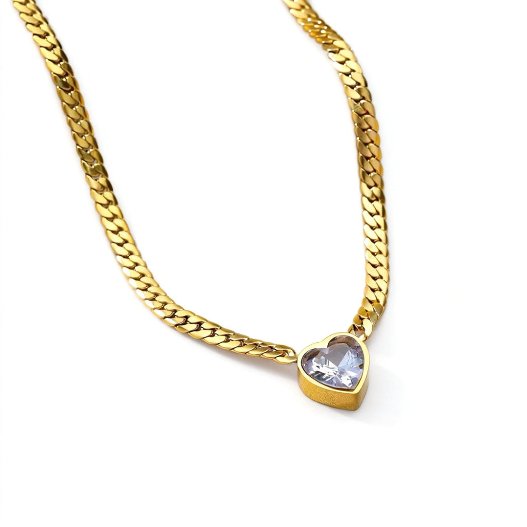 Crystal Heart Snake Chain Set – lastellis