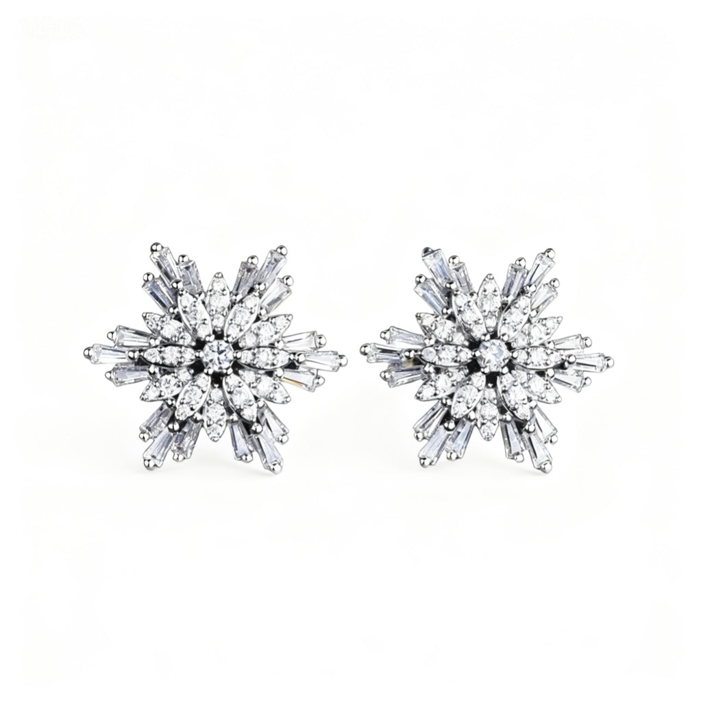 Snowflake Silver-plated Stud Earrings
