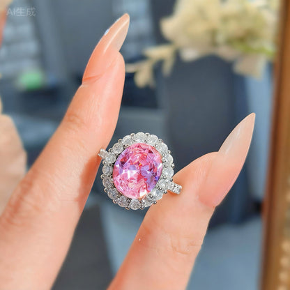 Pink Fantasy Oval Cut Ring