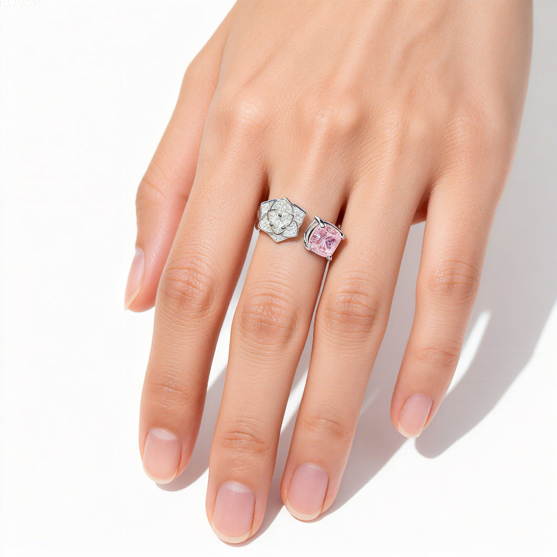 Dazzling Rose Open Ring