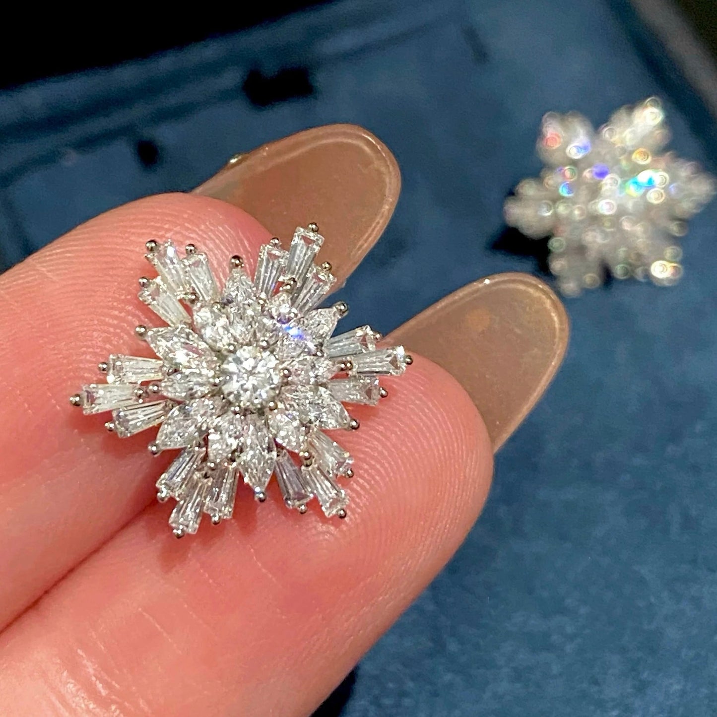Snowflake Silver-plated Stud Earrings