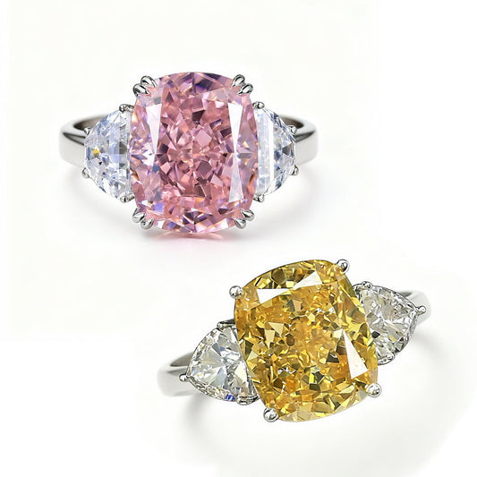 Three Stone Cushion Cut Ring
