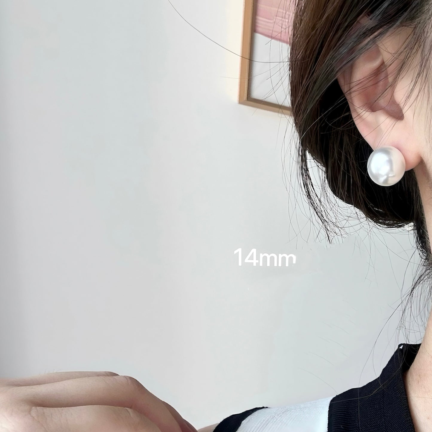 White Round Swarovski Pearl Stud Earrings