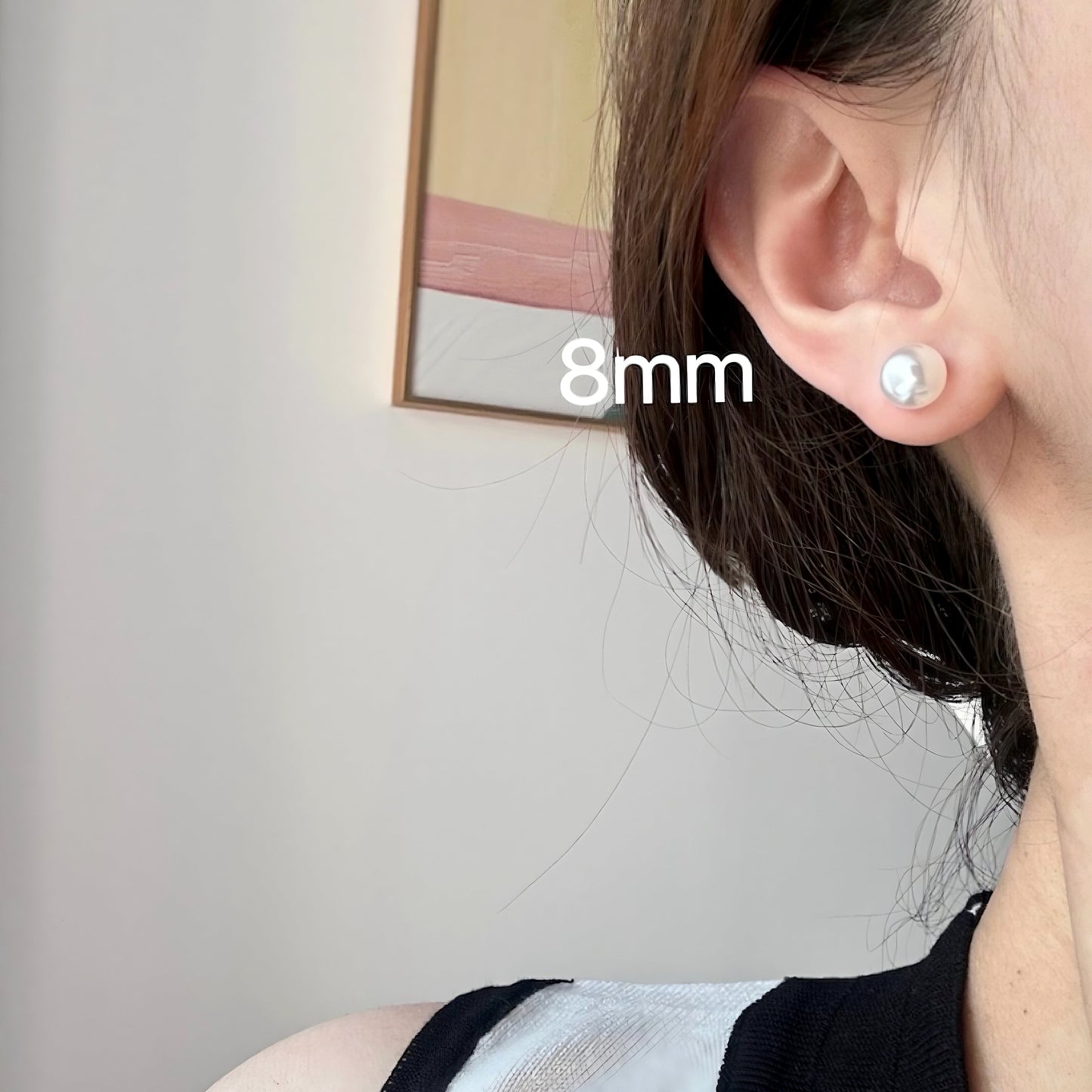 White Round Swarovski Pearl Stud Earrings