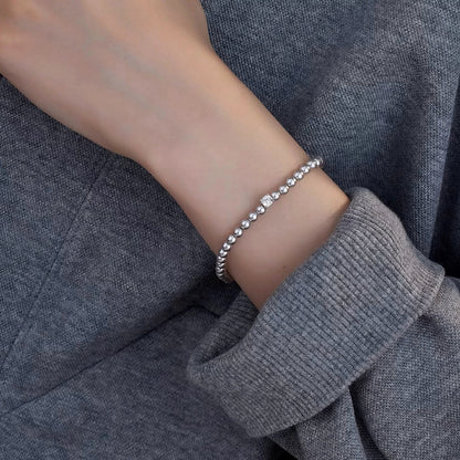 Square Rhinestone Swarovski Pearl Stretch Bracelet