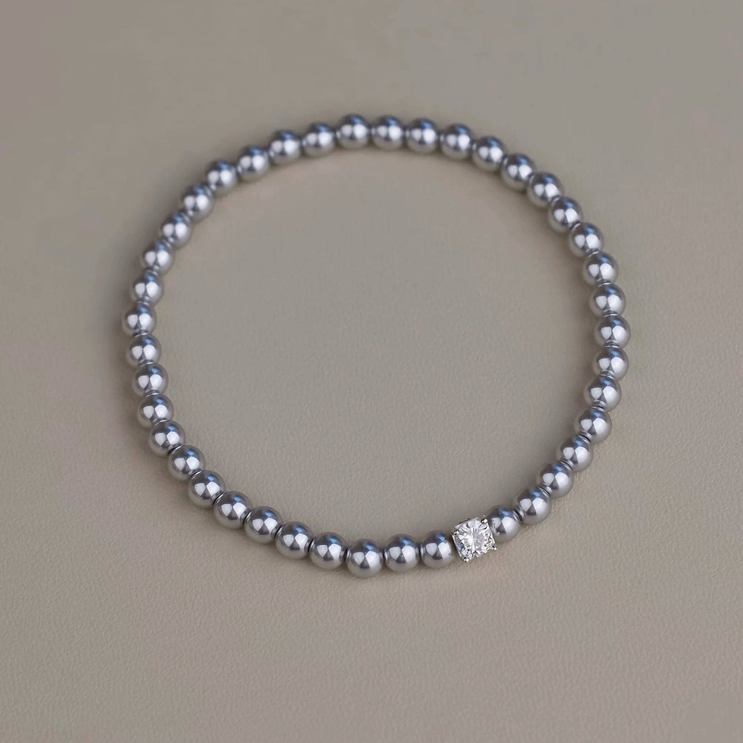 Square Rhinestone Swarovski Pearl Stretch Bracelet