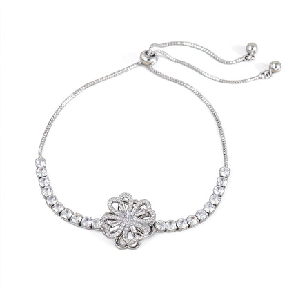 Diamond Clover Spinner Worry Necklace