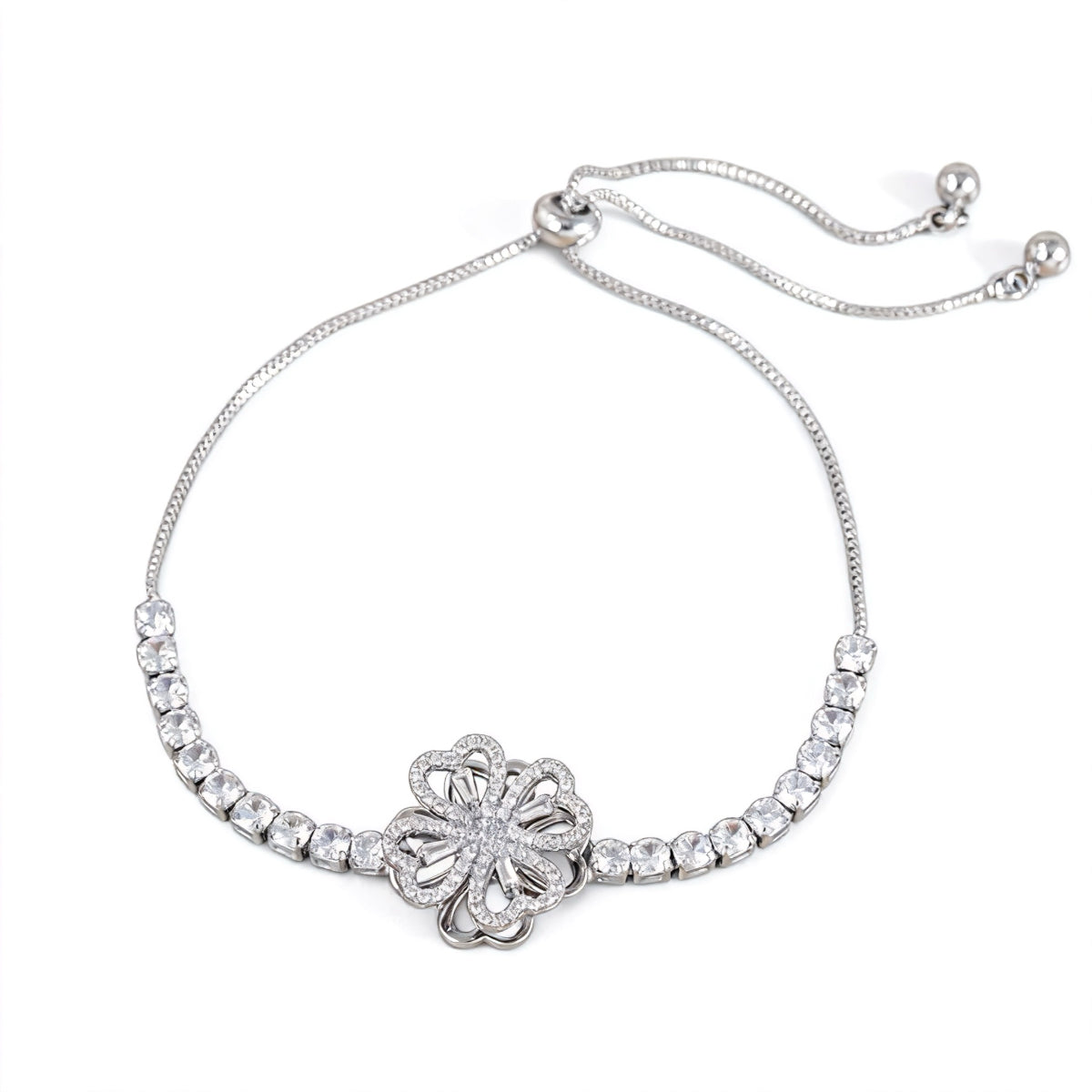 Diamond Clover Spinner Worry Bracelet