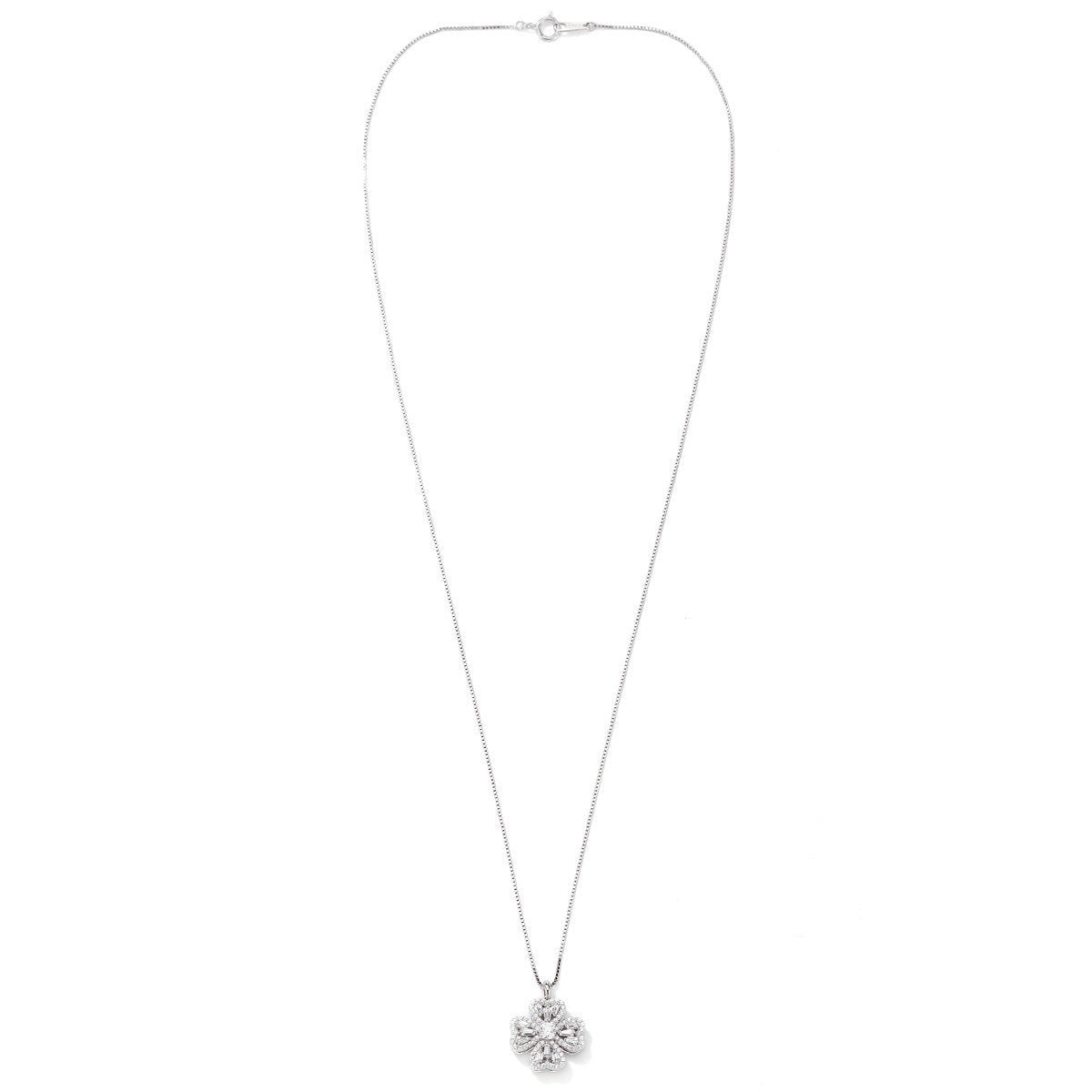 Diamond Clover Spinner Worry Necklace