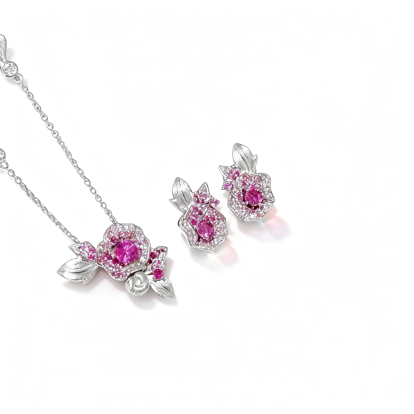 Vintage Rose Ruby Necklace