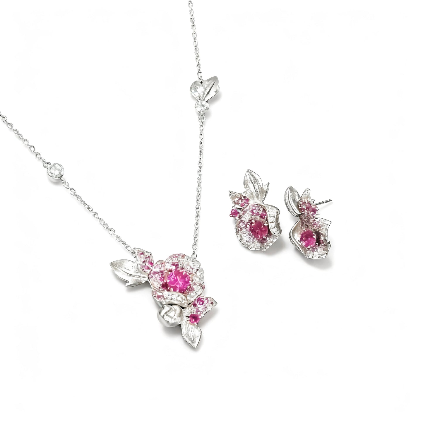 Vintage Rose Ruby Necklace
