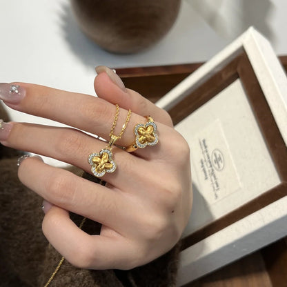 Lucky Clover Braided Stud Earrings