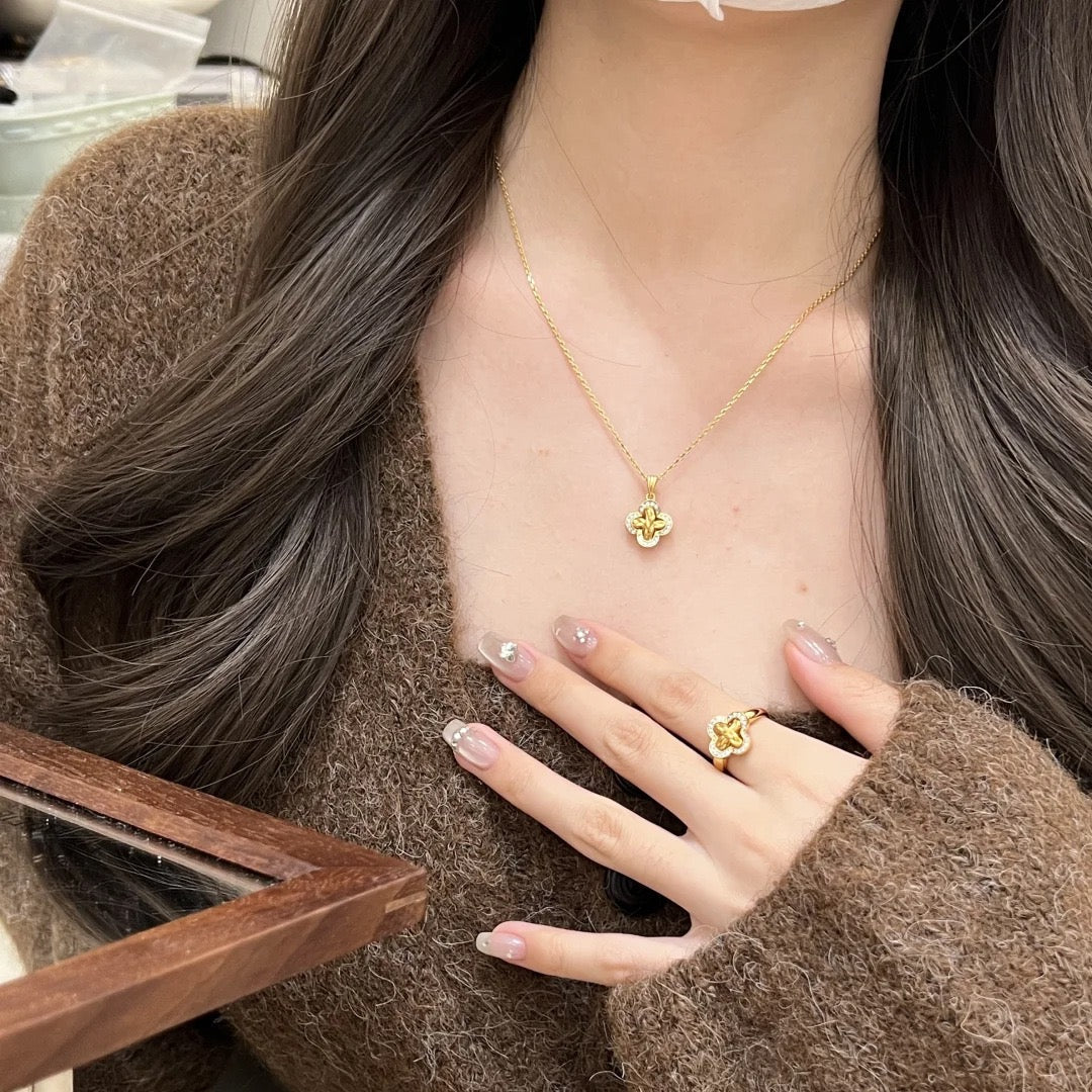 Lucky Clover Braided Stud Earrings