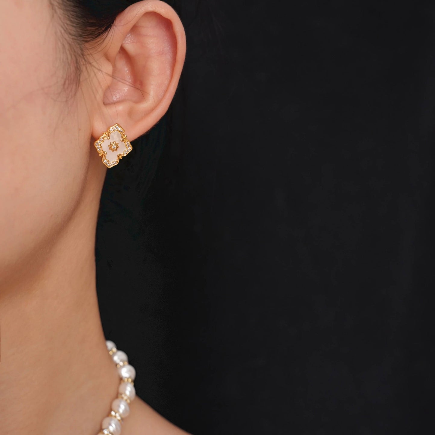Victoria Mother-of-pearl Stud Earrings