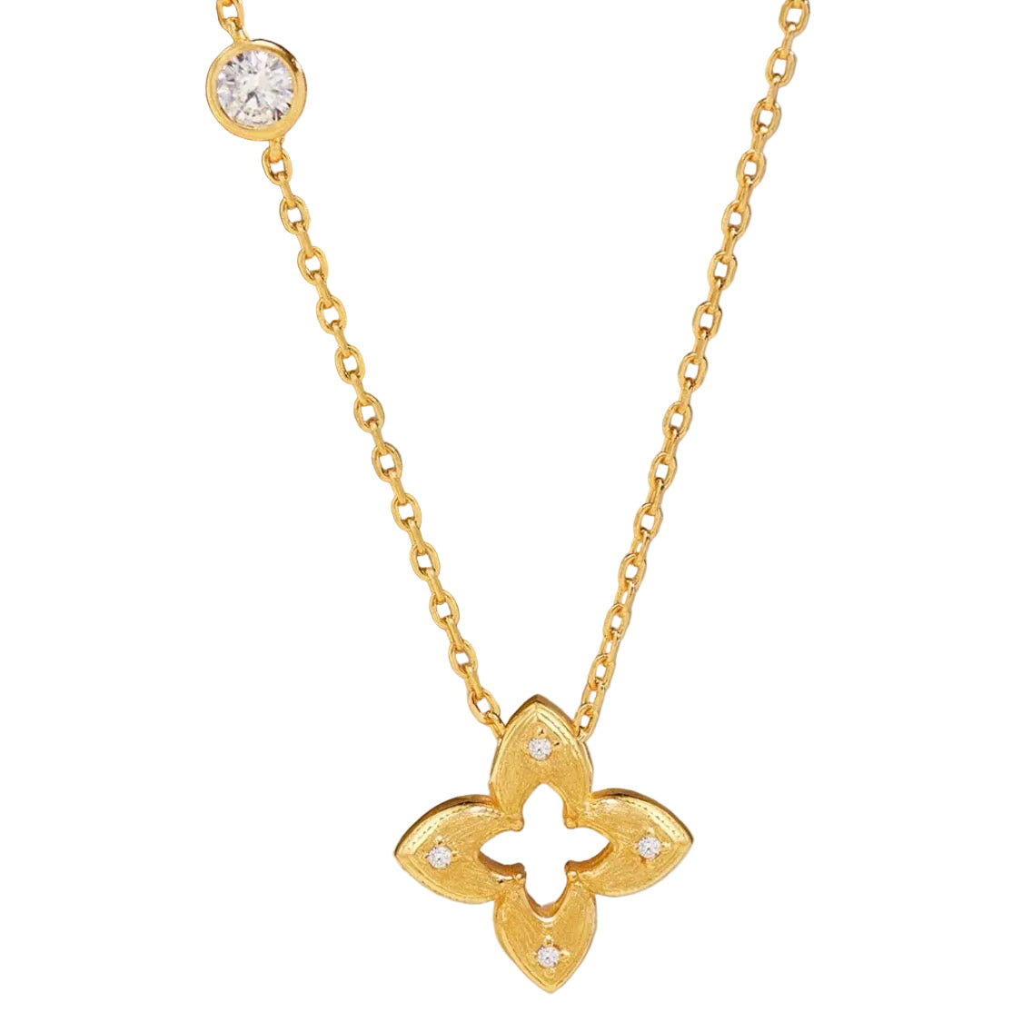 Hollow Clover Brushed Gold Bracelet