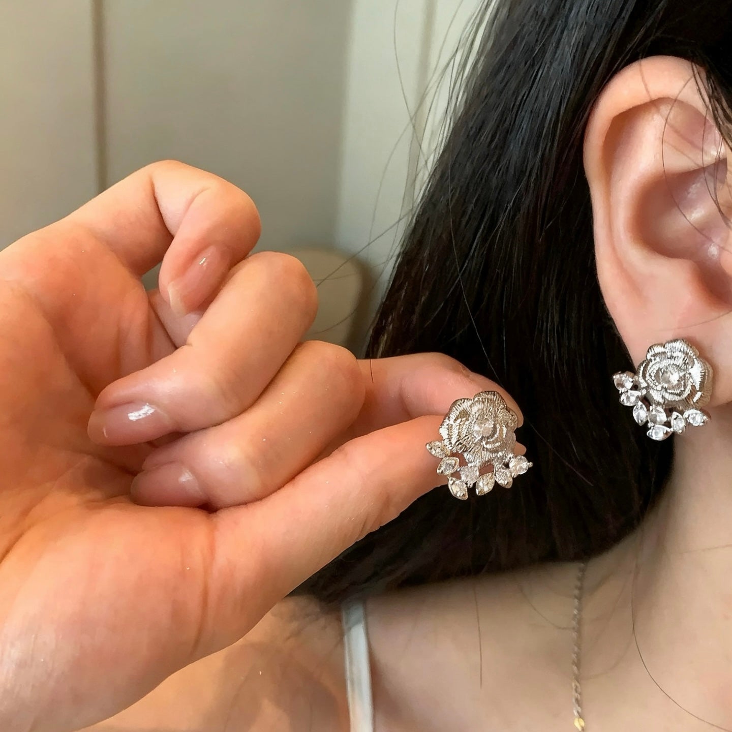 Vintage Camellia Earrings