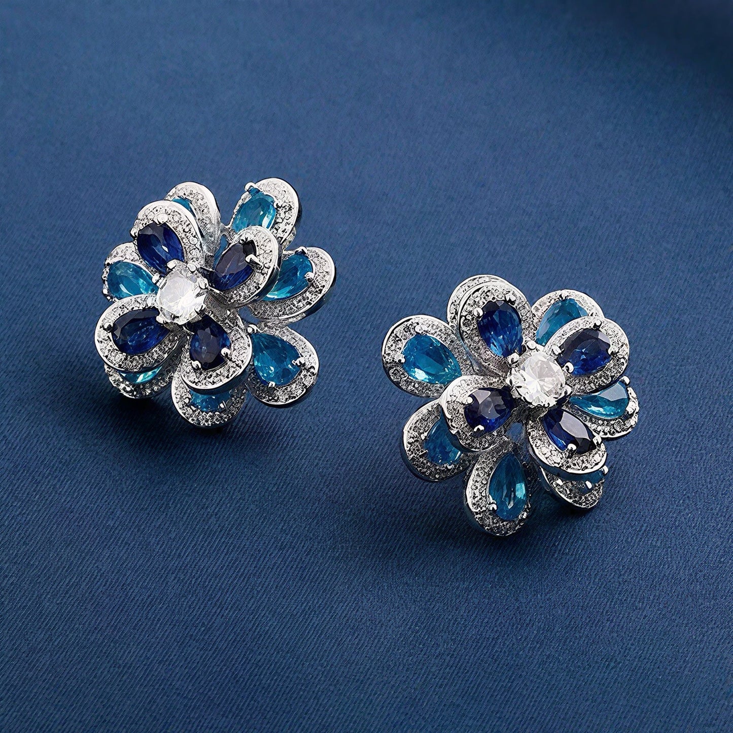 Blue Blossom Sapphire Floral Ring