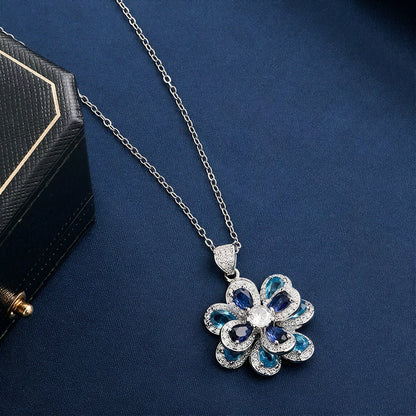 Blue Blossom Sapphire Floral Earrings