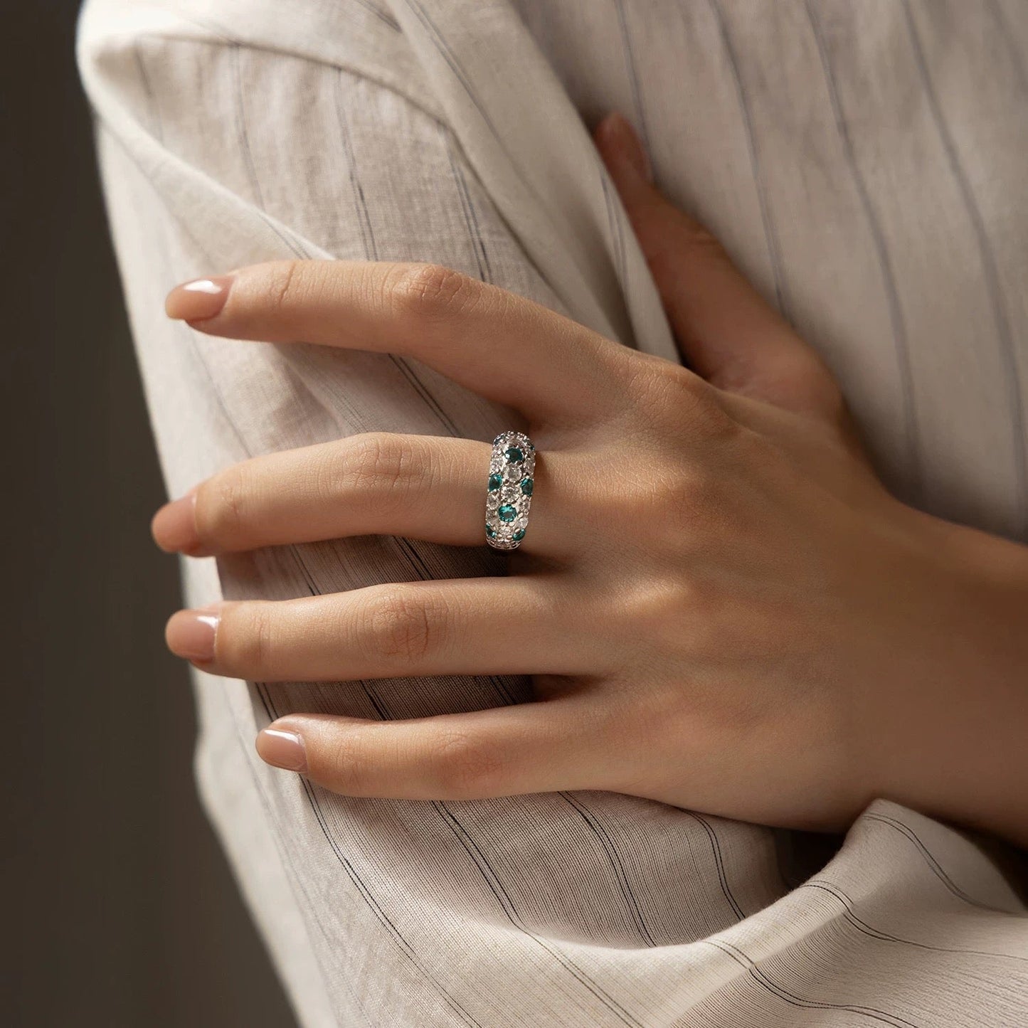 Noera Paraiba Tourmaline Pave Ring