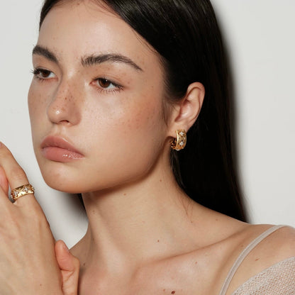 Aurel Cut Out Hoop Earrings